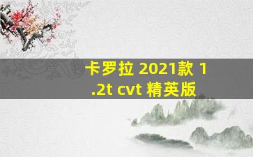 卡罗拉 2021款 1.2t cvt 精英版